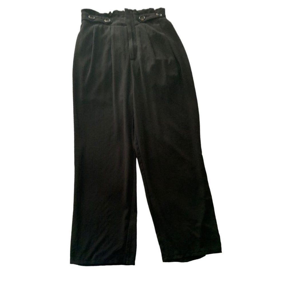 Small She + Sky Women's Black Sheer Wide Leg Dress Pants Shorts Lining